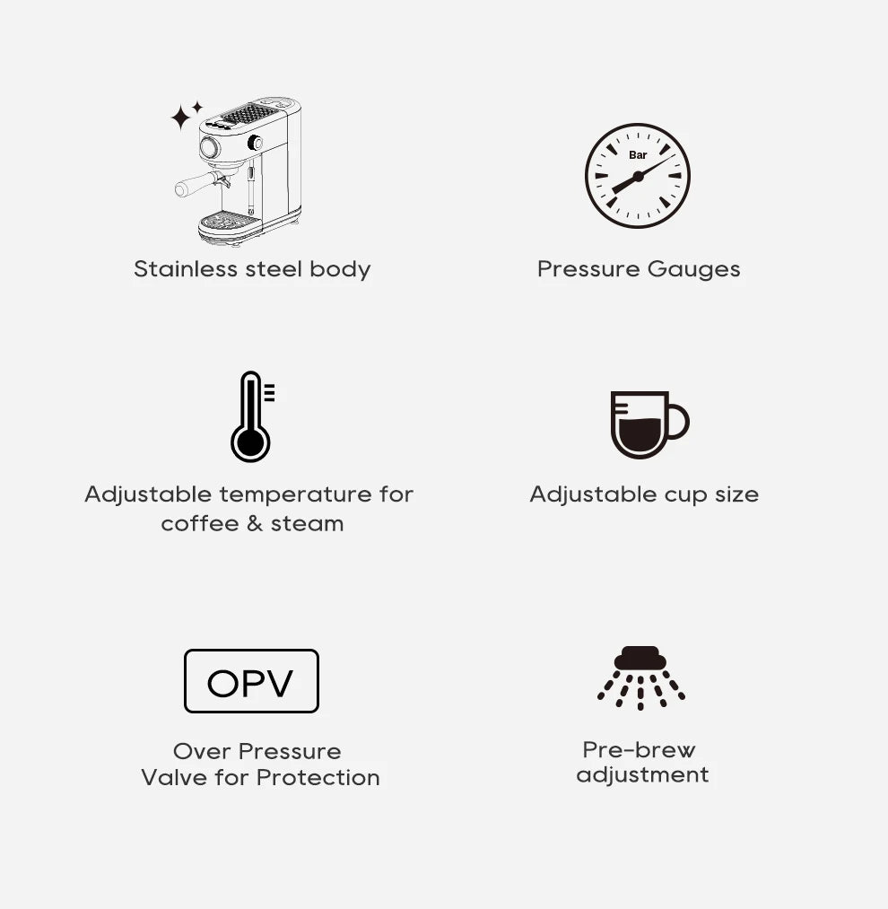 HiBREW Semi Automatic Espresso Coffee Machine