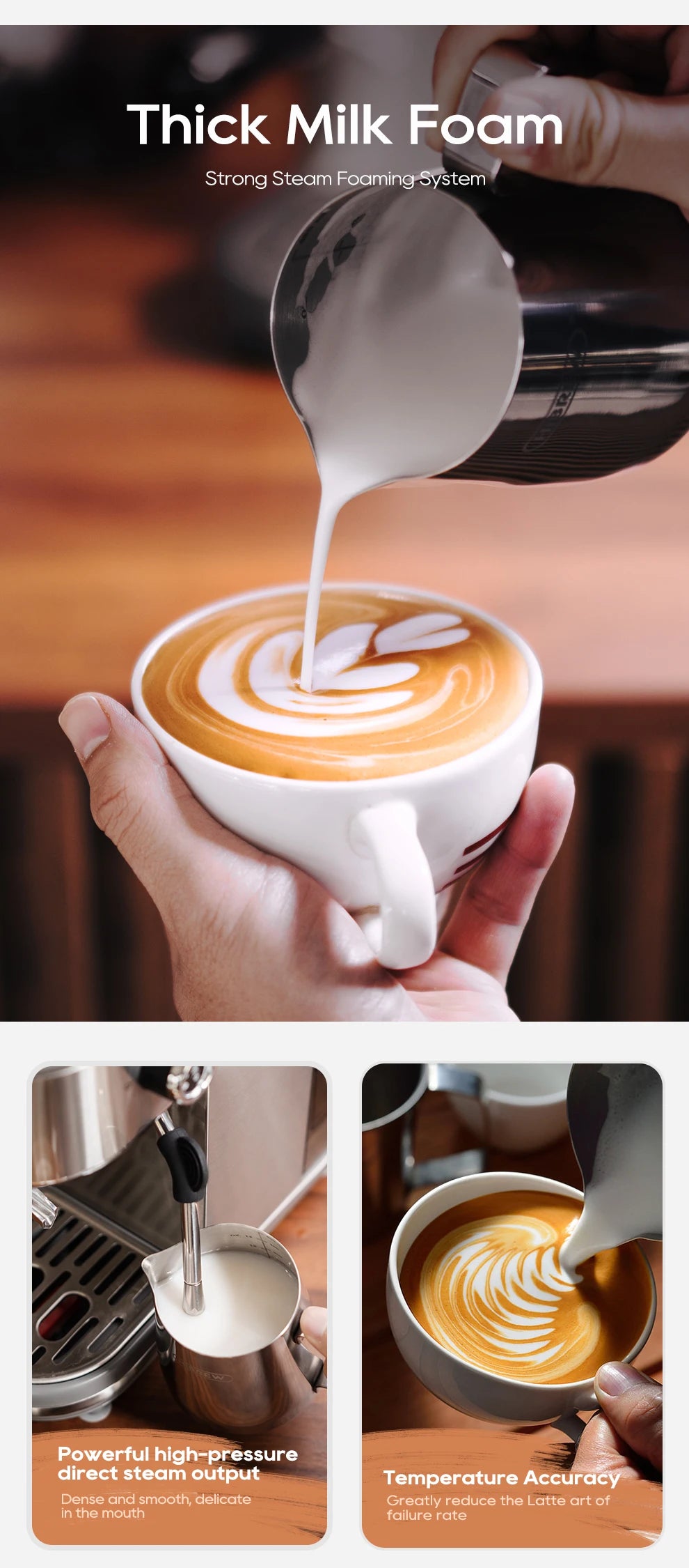 HiBREW Semi Automatic Espresso Coffee Machine