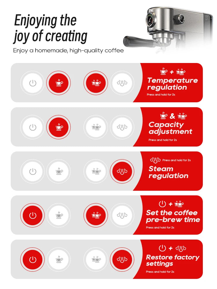 HiBREW Semi Automatic Espresso Coffee Machine