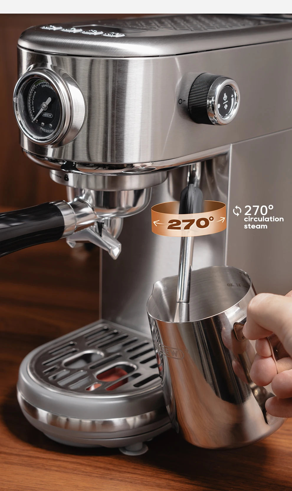 HiBREW Semi Automatic Espresso Coffee Machine