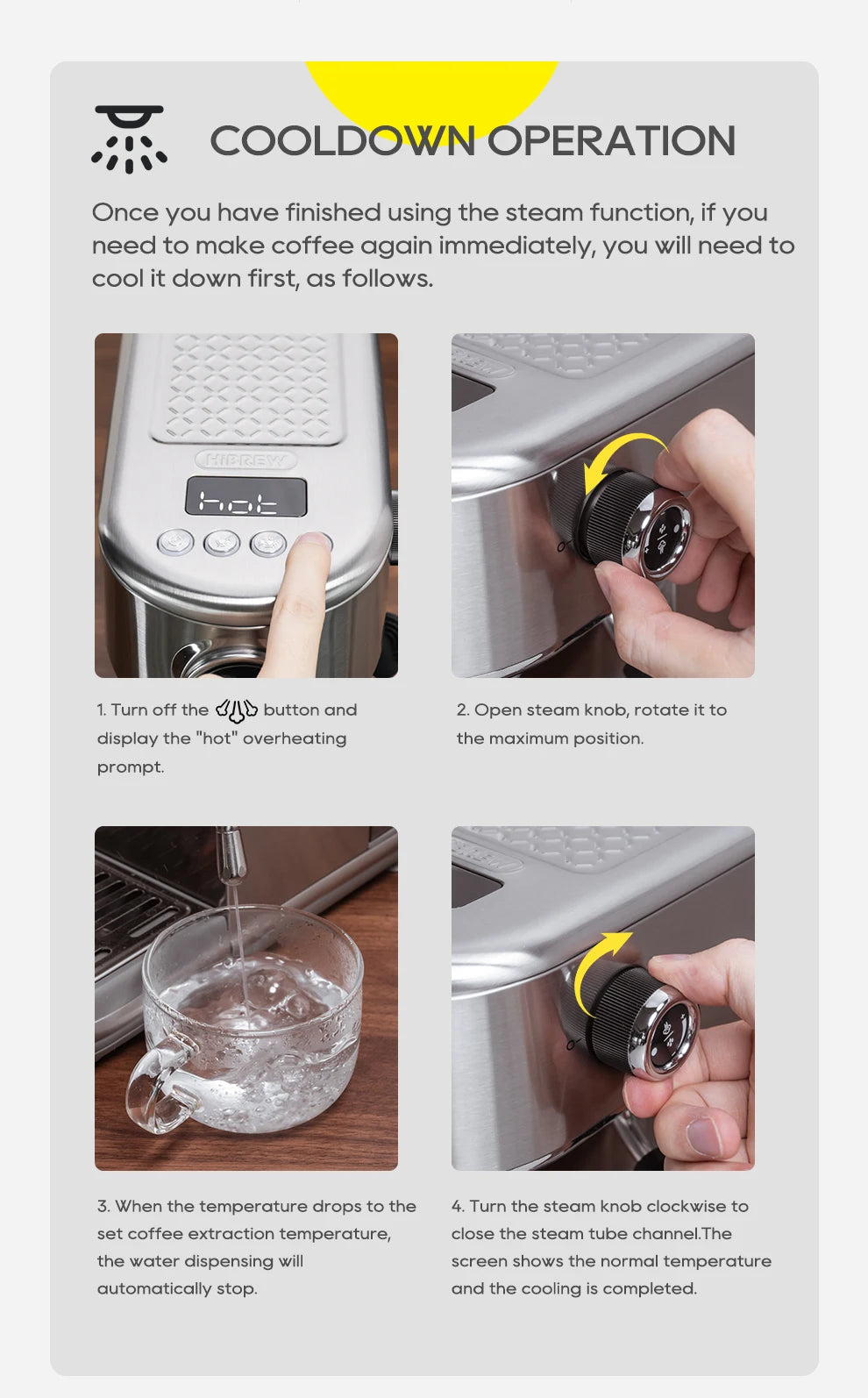 HiBREW Semi Automatic Espresso Coffee Machine