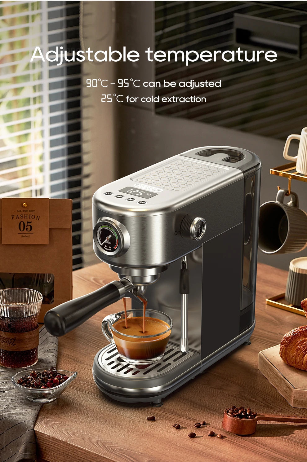 HiBREW Semi Automatic Espresso Coffee Machine