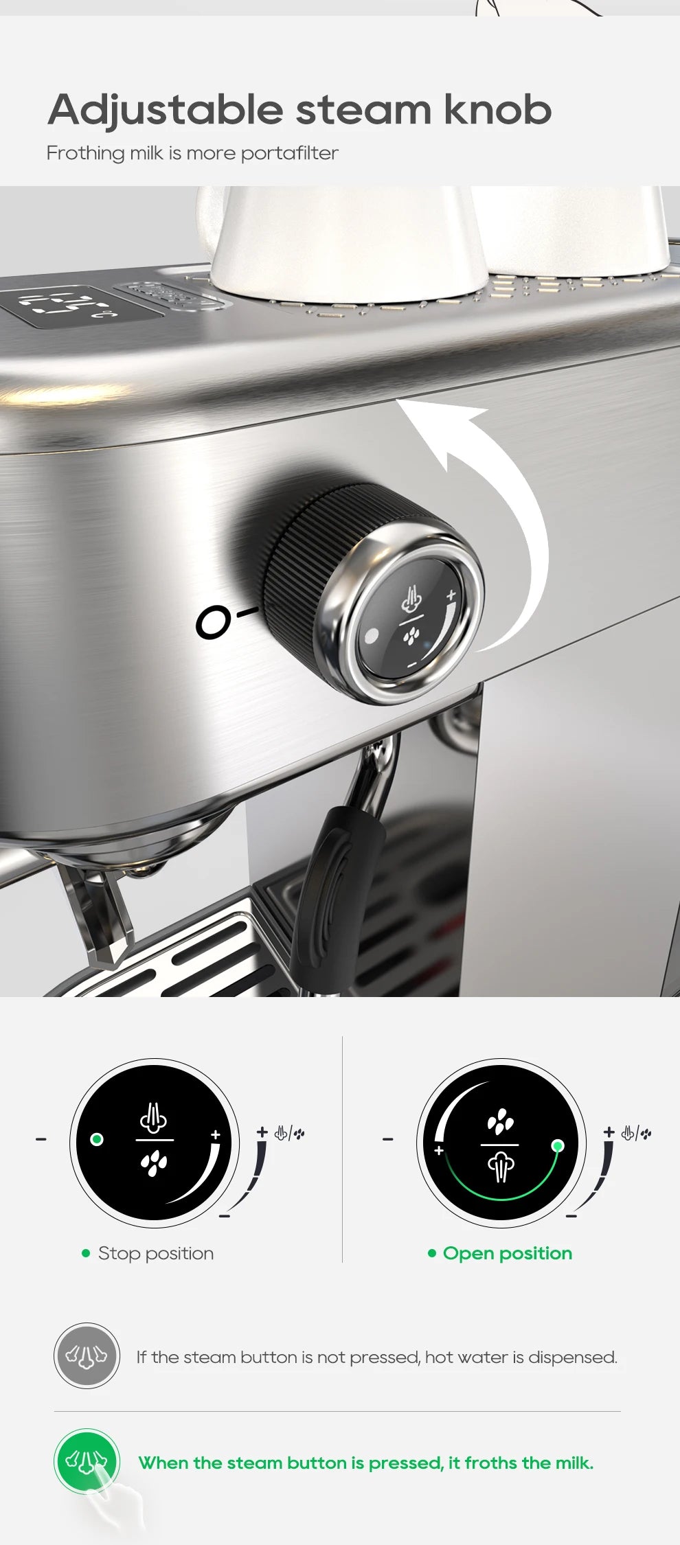 HiBREW Semi Automatic Espresso Coffee Machine