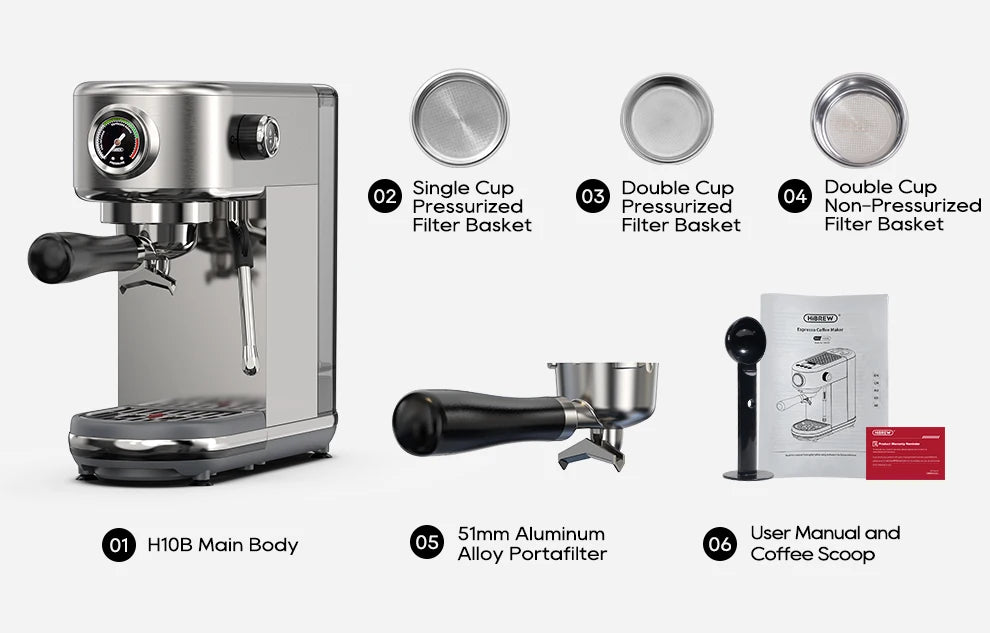 HiBREW Semi Automatic Espresso Coffee Machine