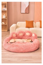 Fluffy & Warm Winter Pet Sofa Bed Basket - Cozy Mat for Small/Large Dogs, Puppies & Cats with Blanket