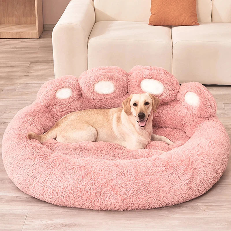Fluffy & Warm Winter Pet Sofa Bed Basket - Cozy Mat for Small/Large Dogs, Puppies & Cats with Blanket