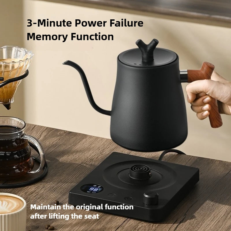 1L Smart Temperature Control Electric Gooseneck Kettle 220V/110V Stainless Steel Hand Brew Coffee Rapid Heating Kettle