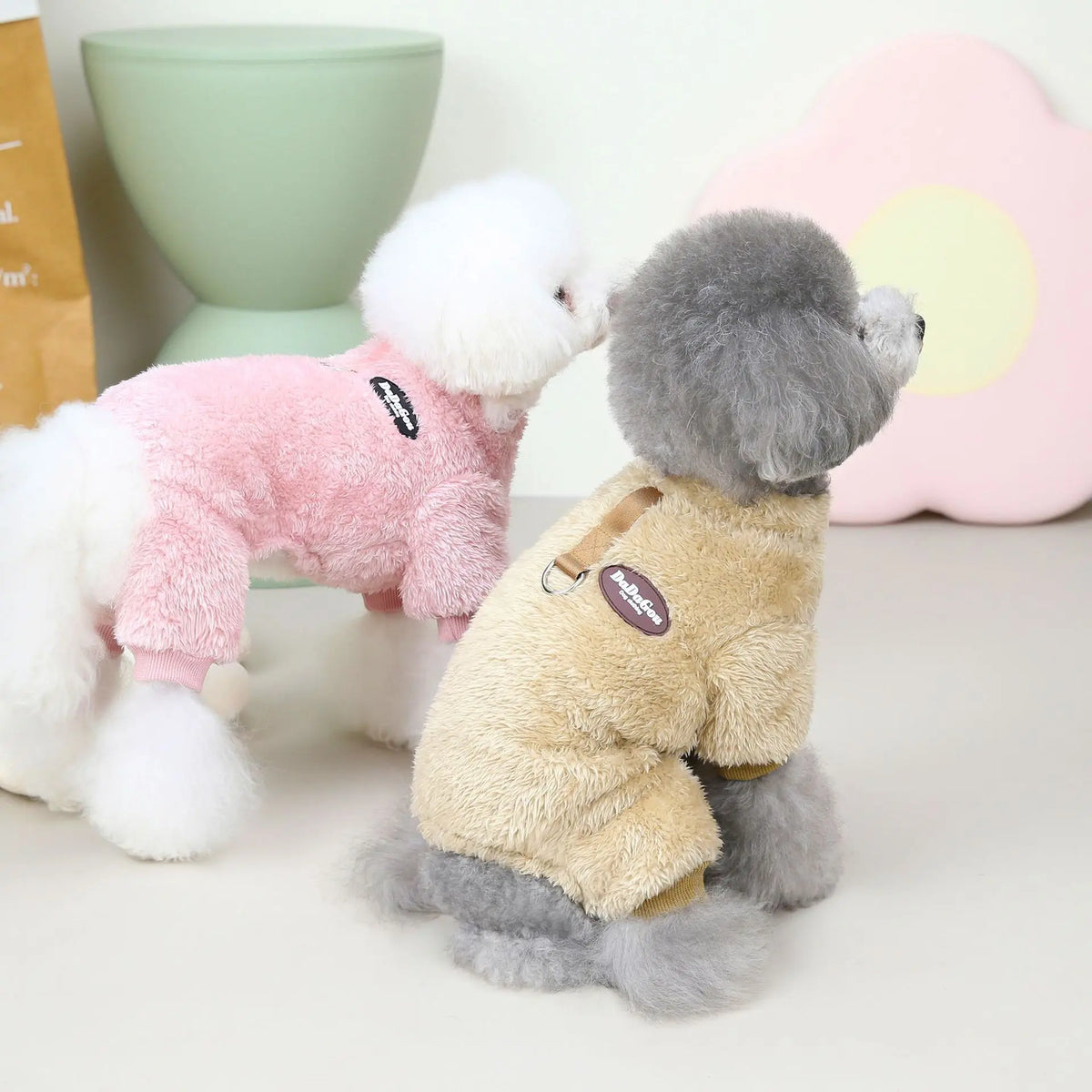 Winter Jumpsuit for Dogs Four Legs Warm Pet Dog Clothes for Small Dogs Down Overalls for Chihuahua Pug Flannel Soft Dog Costume