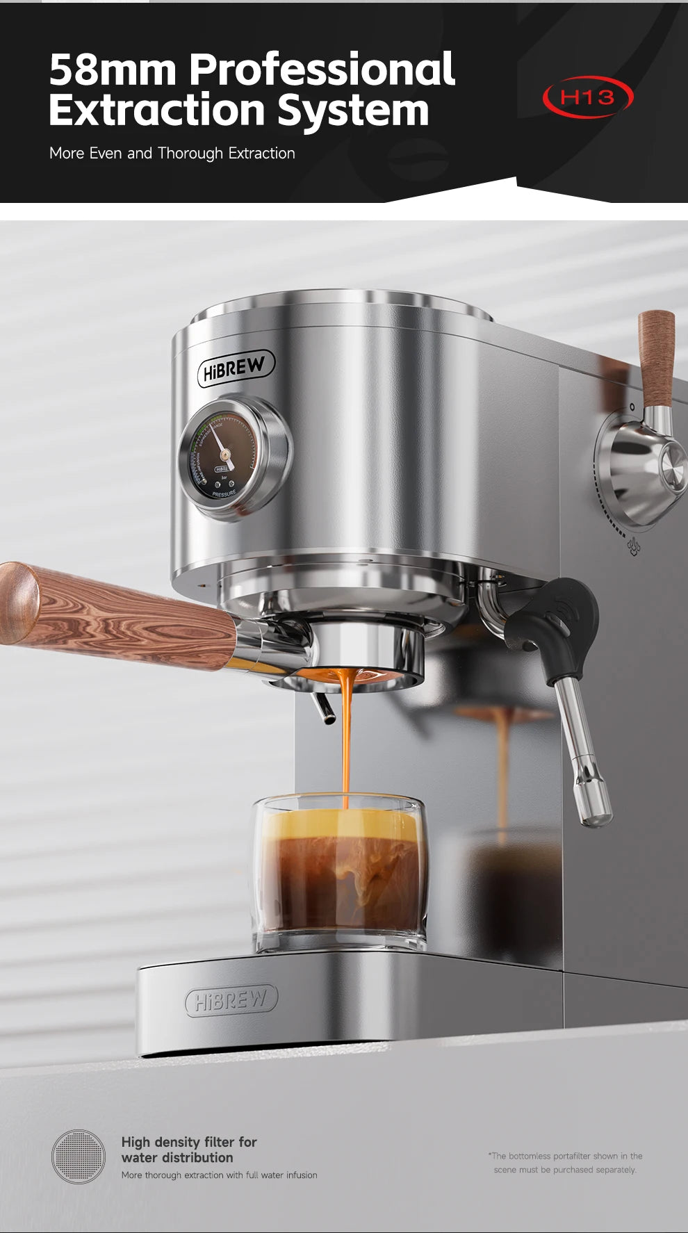 HiBREW Semi-automatic Espresso Coffee Machine
