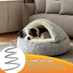 Cozy Cat Bed Shell-Shaped Semi-Enclosed Sleeping Nest, Warm Soft Plush Pet Mattress Pad for Cats, Small Dogs and Kittens