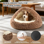 Cozy Cat Bed Shell-Shaped Semi-Enclosed Sleeping Nest, Warm Soft Plush Pet Mattress Pad for Cats, Small Dogs and Kittens