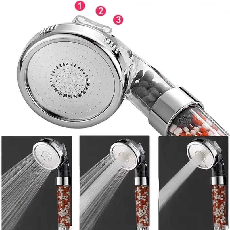New 3 Functions High Pressure SPA Shower Head Filter