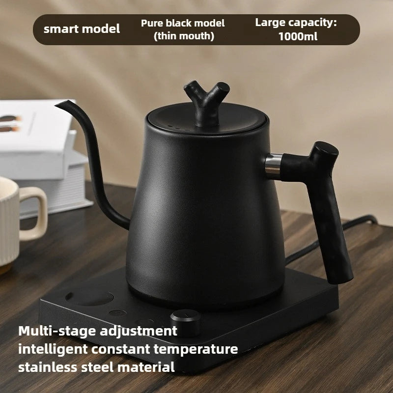 1L Smart Temperature Control Electric Gooseneck Kettle 220V/110V Stainless Steel Hand Brew Coffee Rapid Heating Kettle