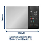 Smart Kitchen Scale Stainless Steel Food Nutritional Calculator 11LB/5kg Weight for Healthy Cooking