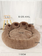 Fluffy & Warm Winter Pet Sofa Bed Basket - Cozy Mat for Small/Large Dogs, Puppies & Cats with Blanket