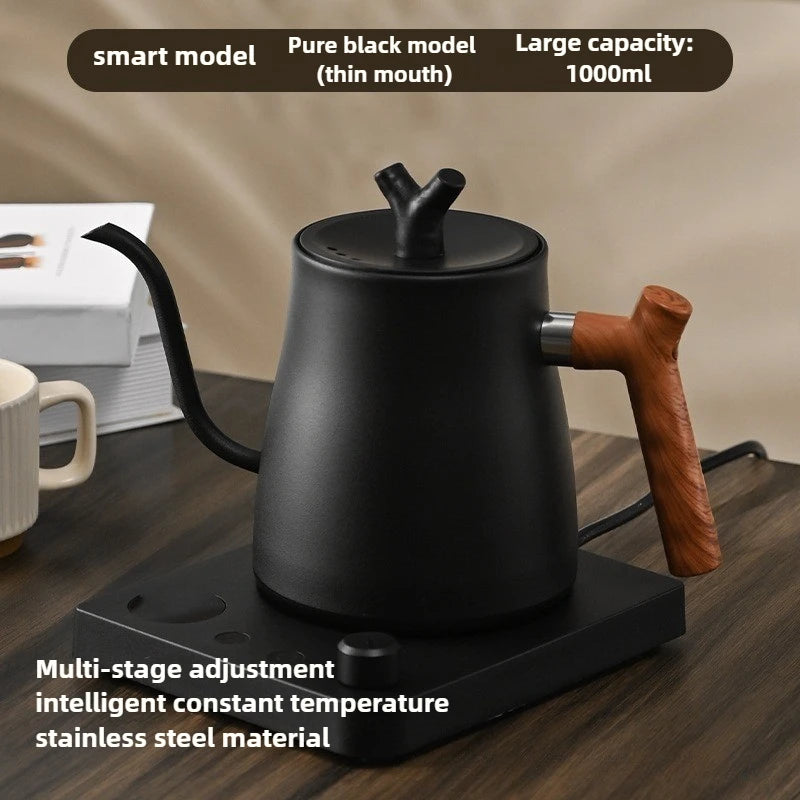 1L Smart Temperature Control Electric Gooseneck Kettle 220V/110V Stainless Steel Hand Brew Coffee Rapid Heating Kettle