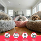 Cozy Cat Bed Shell-Shaped Semi-Enclosed Sleeping Nest, Warm Soft Plush Pet Mattress Pad for Cats, Small Dogs and Kittens