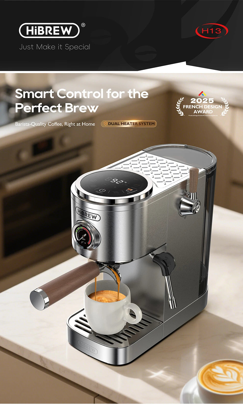 HiBREW Semi-automatic Espresso Coffee Machine