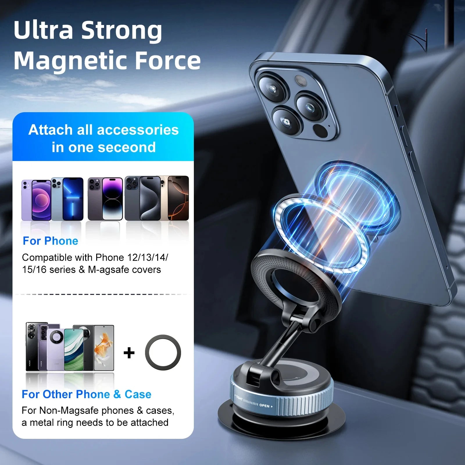 Car Phone Magnetic Holder  Rotate 360°