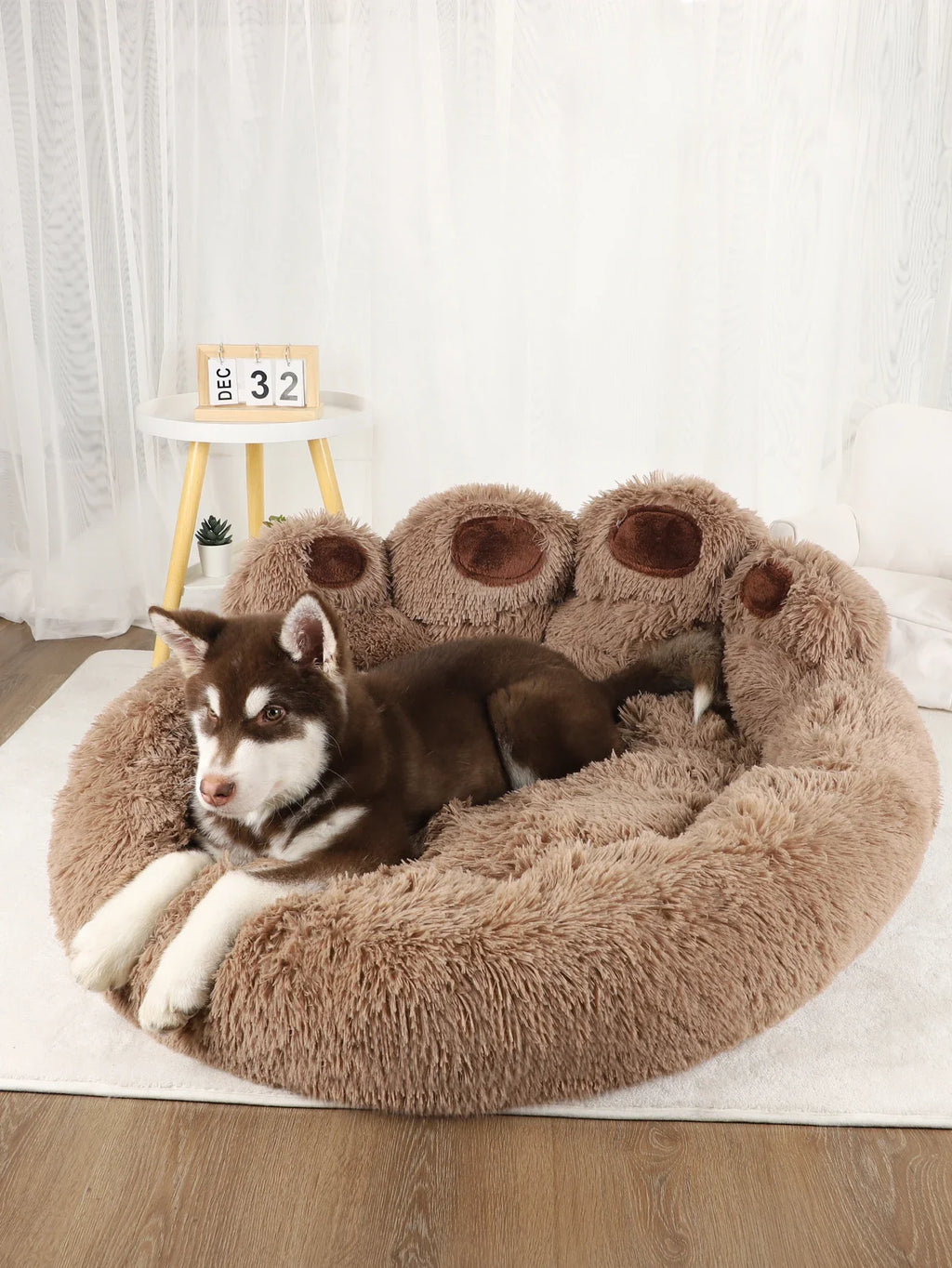Fluffy & Warm Winter Pet Sofa Bed Basket - Cozy Mat for Small/Large Dogs, Puppies & Cats with Blanket