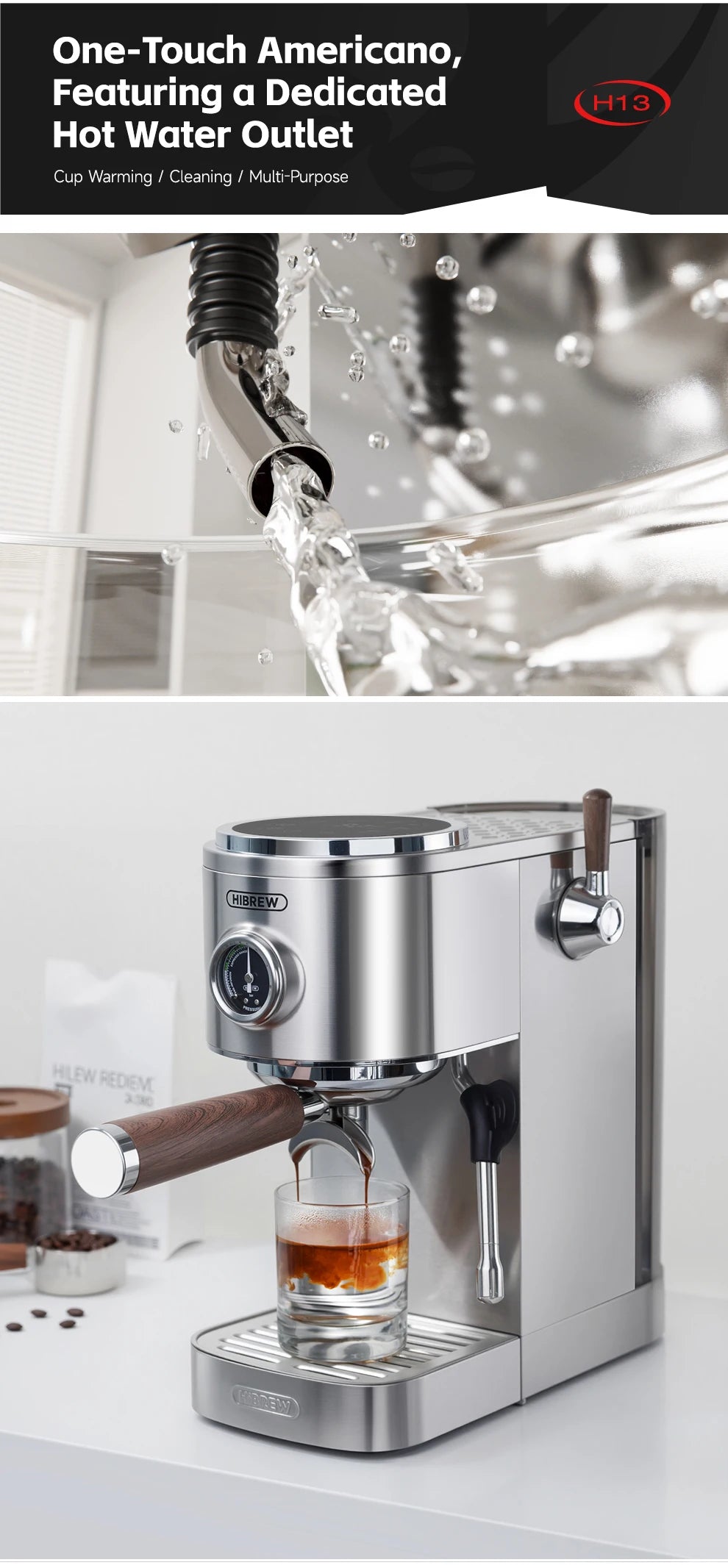 HiBREW Semi-automatic Espresso Coffee Machine