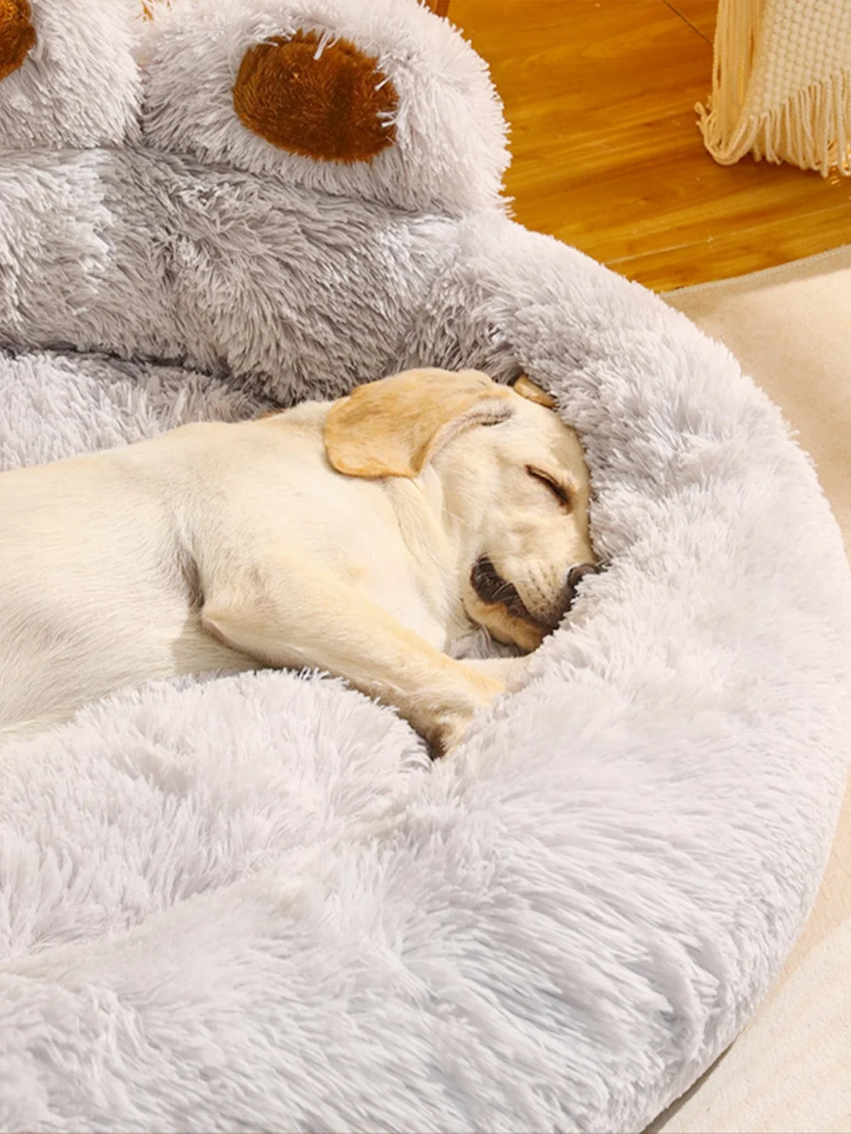 Fluffy & Warm Winter Pet Sofa Bed Basket - Cozy Mat for Small/Large Dogs, Puppies & Cats with Blanket