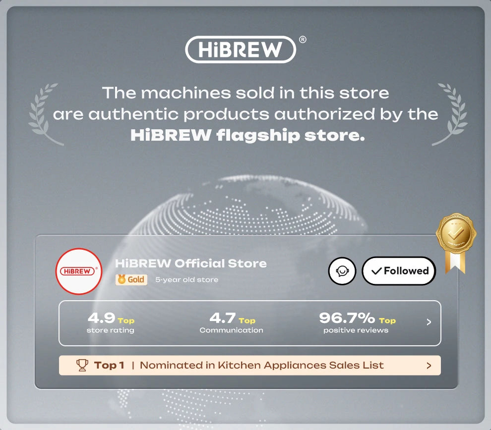 HiBREW Semi Automatic Espresso Coffee Machine