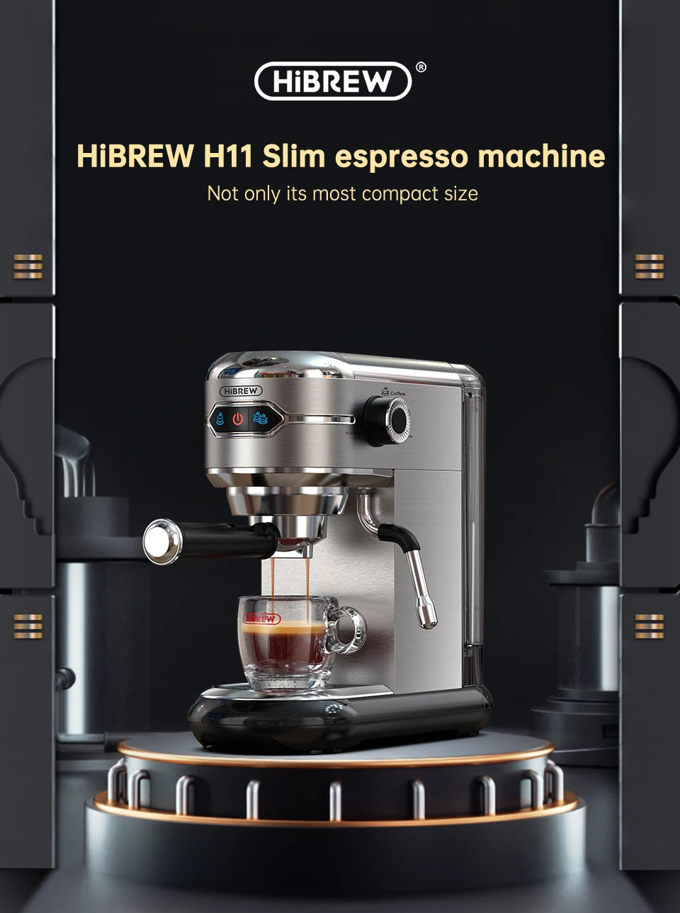 HiBREW Semi Automatic  Espresso Cappuccino Machine