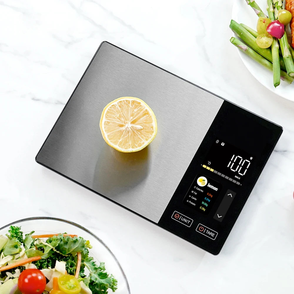 Smart Kitchen Scale Stainless Steel Food Nutritional Calculator 11LB/5kg Weight for Healthy Cooking