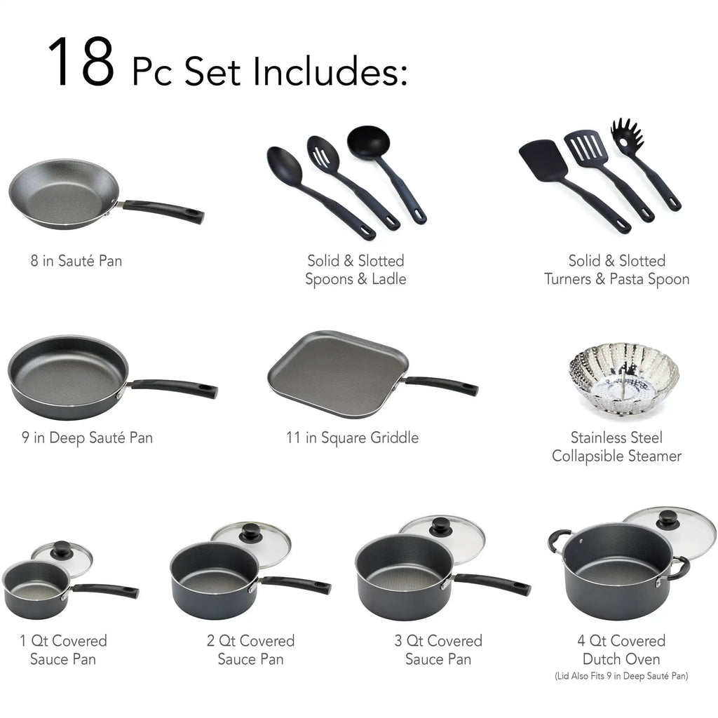Primaware 18 Piece Non-stick Cookware Set