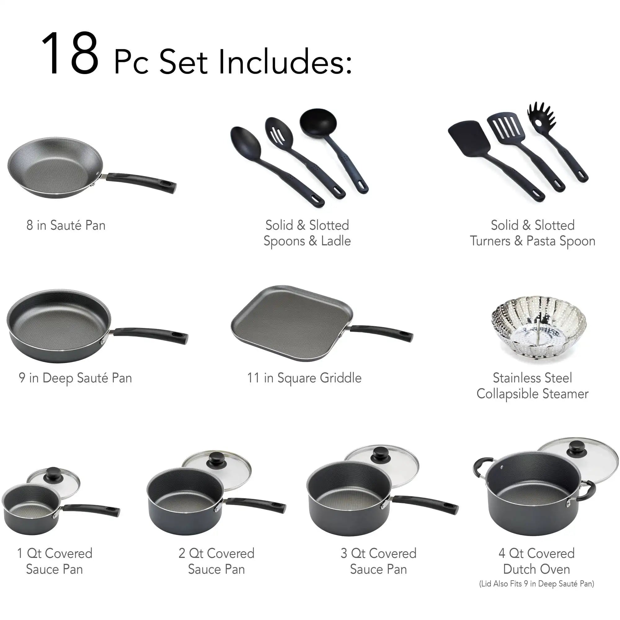Primaware 18 Piece Non-stick Cookware Set