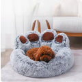 Fluffy & Warm Winter Pet Sofa Bed Basket - Cozy Mat for Small/Large Dogs, Puppies & Cats with Blanket