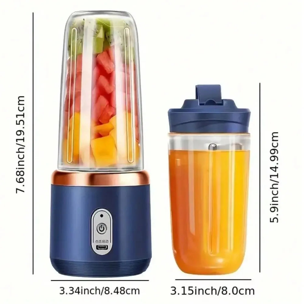 Portable Rechargeable Blender & Juicer Cup 380ml, Personal Smoothie Maker & Ice Crusher for Juice, Travel Portable Blender